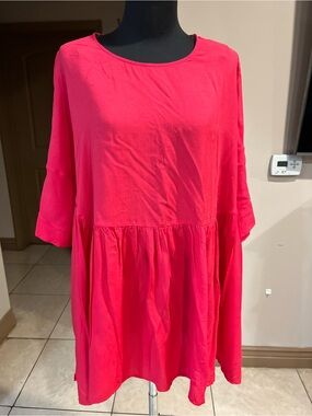 ANDREE BY UNIT Bright Red Flowing Tunic